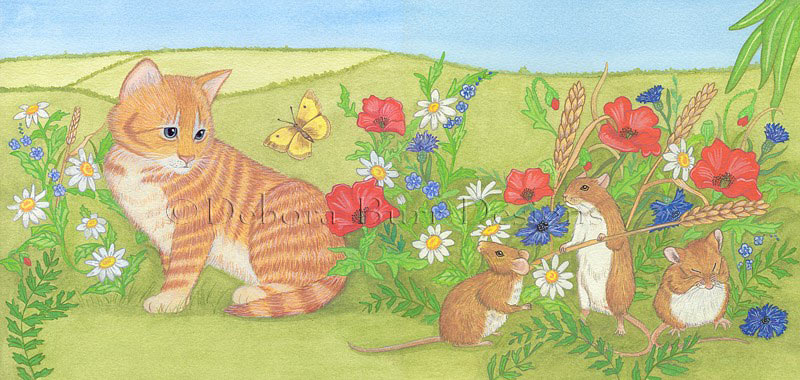 Kitten wants to play with the mice